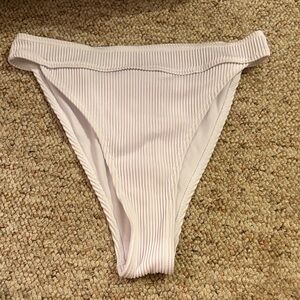 White Ribbed Bikini Bottom